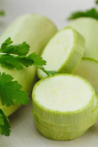 Marrow with greens prepared for cooking — Stock Photo, Image