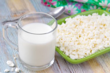 Süzme peynir, yumurta ve süt