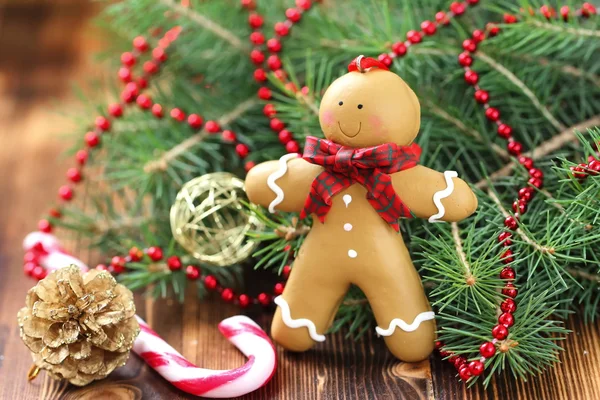 Christmas postcard with Gingerbread man
