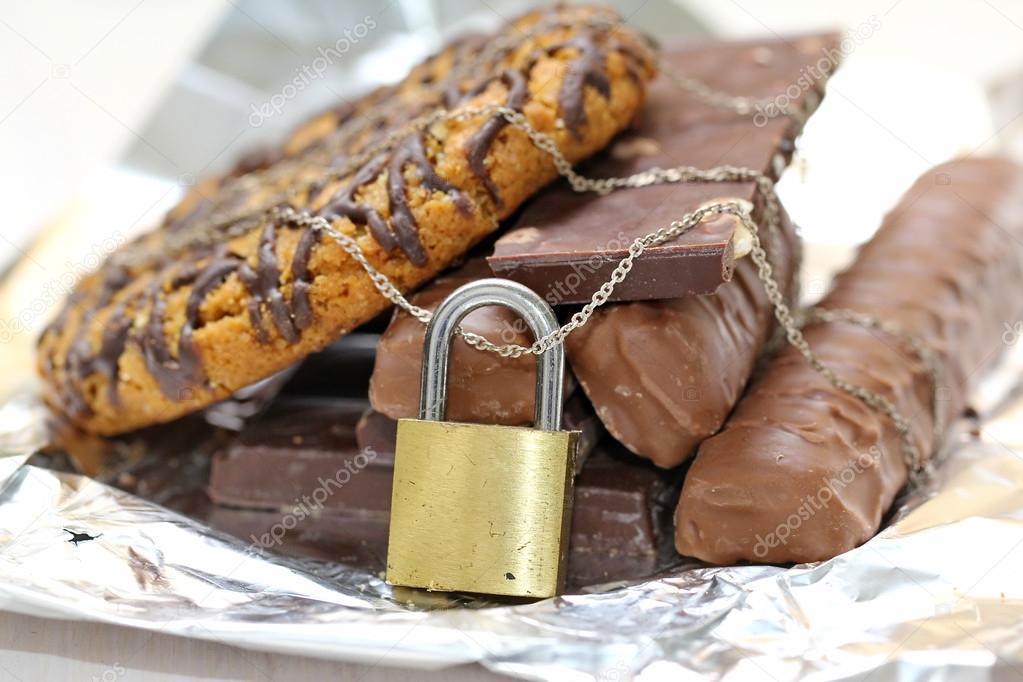 Chocolate and biscuits locked