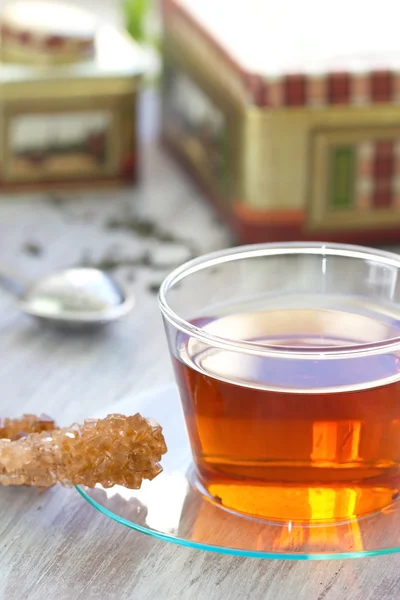 Taza de té con azúcar — Foto de Stock