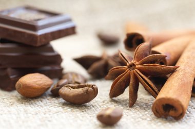 Tarçın, anason, çikolata ve fındık