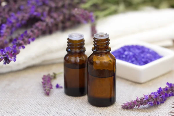 Lavendel essentiële aroma-olie — Stockfoto