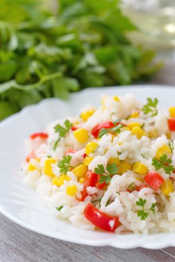 Risotto sebze ve Mısır ile