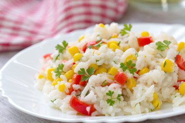 Risotto sebze ve Mısır ile