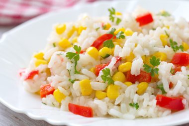 Risotto sebze ve Mısır ile