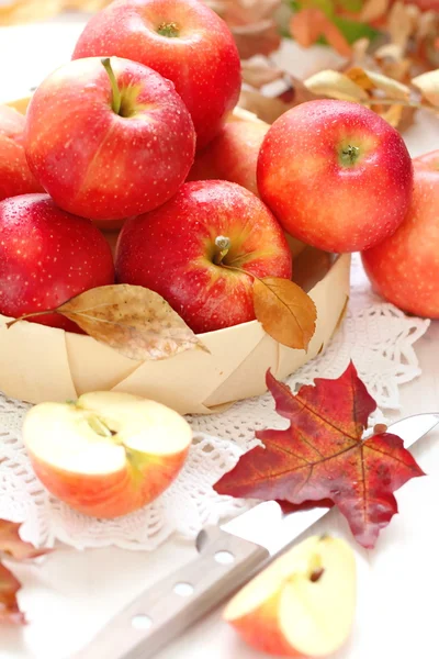 Rote reife Äpfel im Herbst — Stockfoto