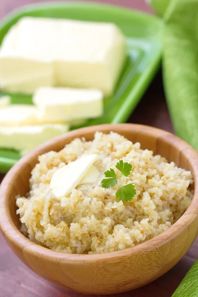 Wheat porridge with butter — Stock Photo, Image