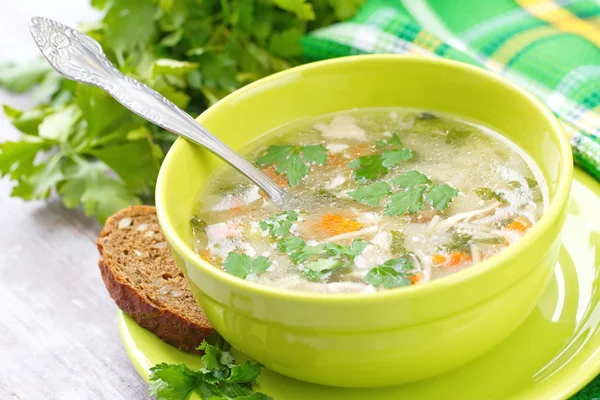 Homemade soup with vermicelli and vegetables — Stock Photo, Image