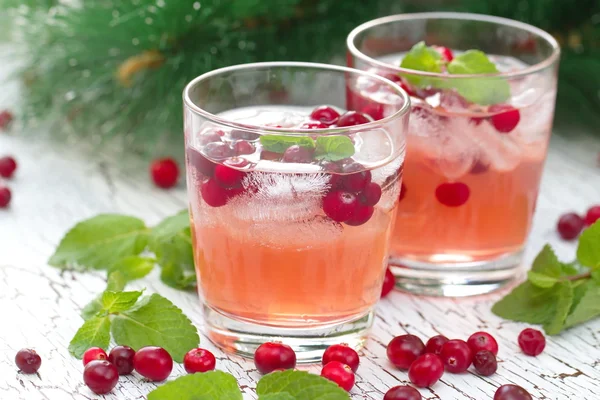 Alkohol cocktail med tranbär, vodka och is — Stockfoto