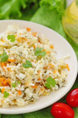 Risotto ile sebze ve baharatlar