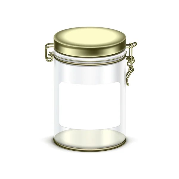 孤立的矢量透明空玻璃 jar 盒包装容器 — 图库矢量图片