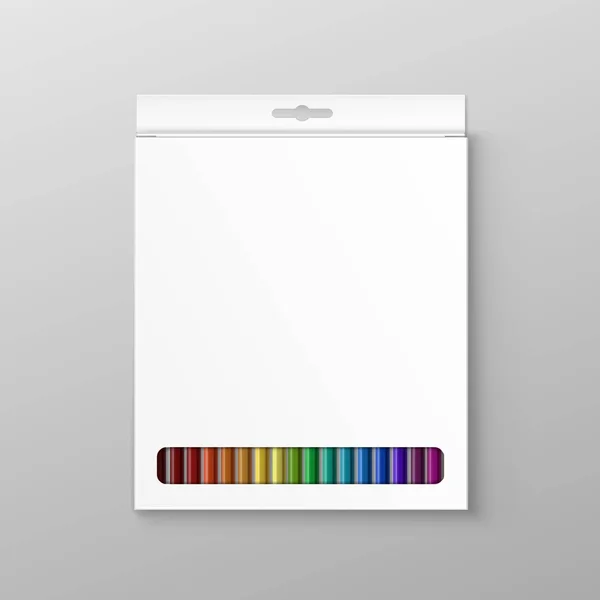 背景に分離した色鉛筆のベクトル ボックス — ストックベクタ
