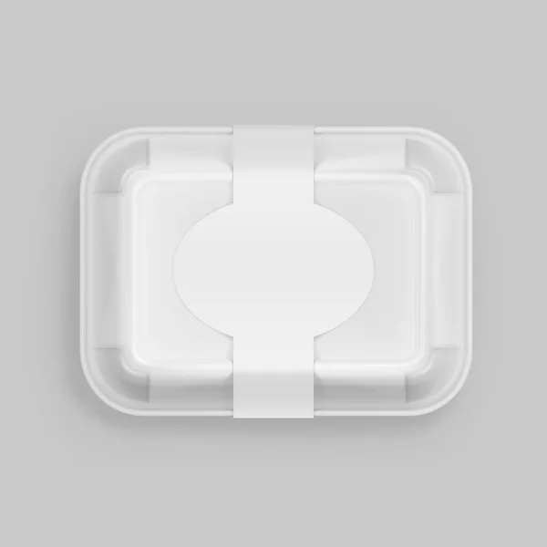 ベクトル白いファーストフード ボックス コンテナー包装パッケージの背景に分離されたパックを梱包 — ストックベクタ