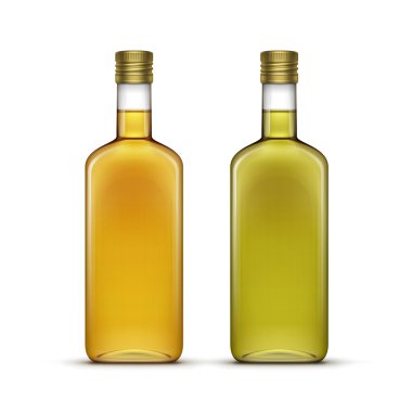 Alkol içecekler içki viski ya da Ayçiçek zeytinyağı cam şişeler