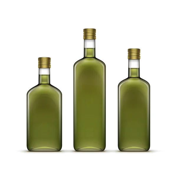 Bebidas alcohólicas Bebidas Whiskey o aceite de girasol Botellas de vidrio — Vector de stock