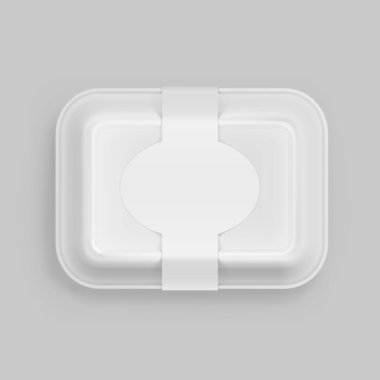 Vektör beyaz Fast Food kutusu konteyner ambalaj paketi Pack ambalaj