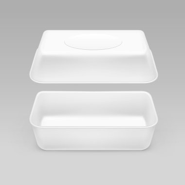 Vektör beyaz Fast Food kutusu konteyner ambalaj paketi Pack ambalaj