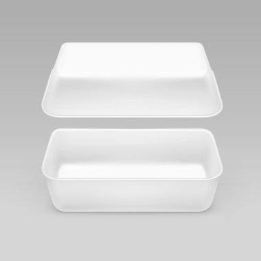 Vektör beyaz Fast Food kutusu konteyner ambalaj paketi Pack ambalaj