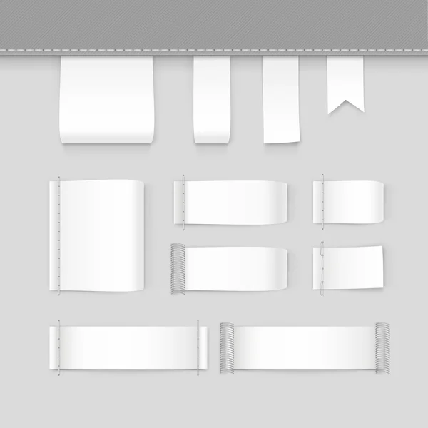 Etiqueta Tag Stitch Set vetor branco isolado —  Vetores de Stock