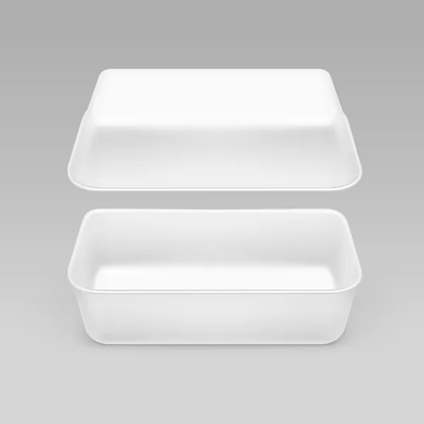 ベクトル白いファーストフード ボックス コンテナー包装パッケージ梱包パック — ストックベクタ