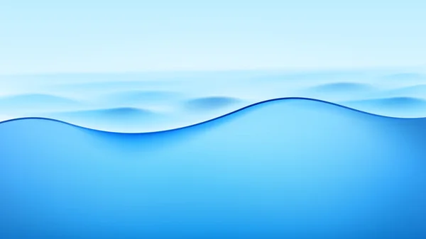 Latar belakang gelombang biru abstrak vektor - Stok Vektor