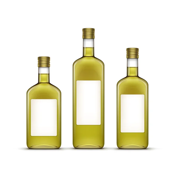 Vektor-Set alkoholischer Getränke trinkt Whiskey-Glasflaschen — Stockvektor
