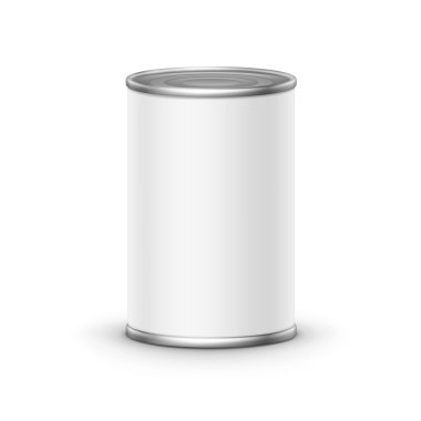 Tin box can packaging container isolated vector illustration on white clipart