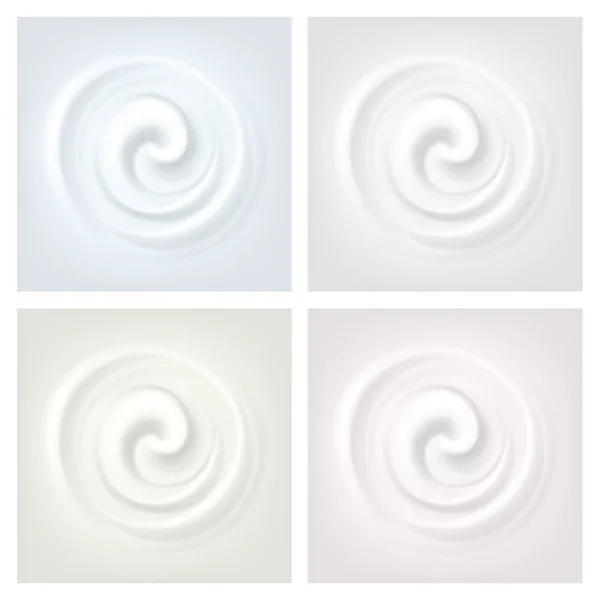 Vector Set van veelkleurige Swirl crème textuur achtergronden — Stockvector