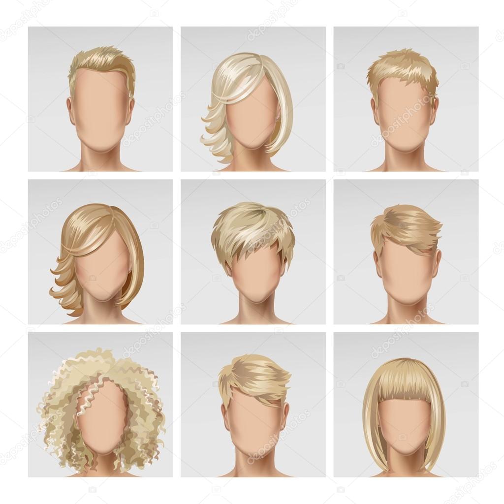 Multinational Male Female Face Avatar Profile Heads Hairs Icon Set Stock  Vector Image by ©Zonda #107536916