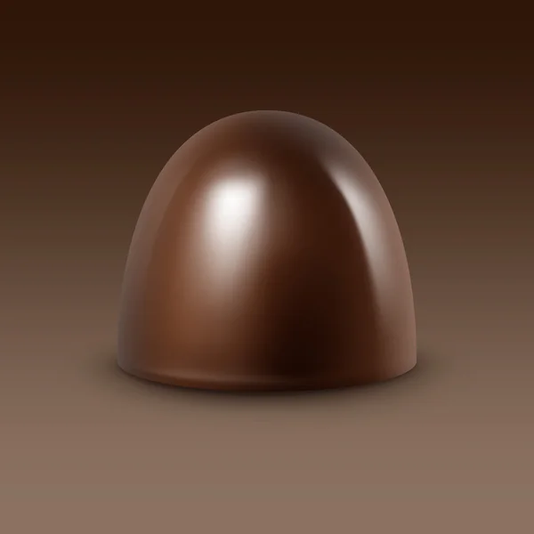 Caramelo amargo negro oscuro realista del chocolate del vector aislado en fondo — Archivo Imágenes Vectoriales