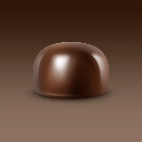 Vector realistische donkere zwarte bittere chocolade snoep geïsoleerd op achtergrond — Stockvector