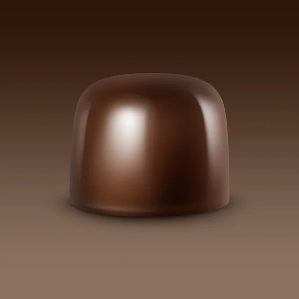 Vector realistische donkere zwarte bittere chocolade snoep geïsoleerd op achtergrond — Stockvector
