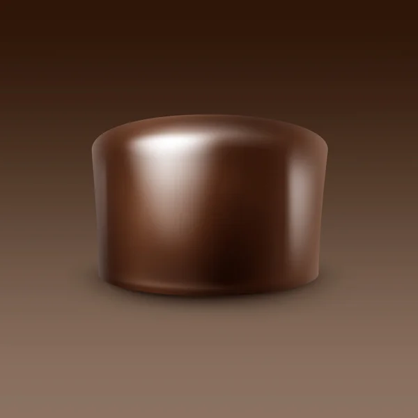 Διάνυσμα ρεαλιστική σκούρο μαύρο πικρή σοκολάτα καραμέλα απομονωθεί σε φόντο — Διανυσματικό Αρχείο