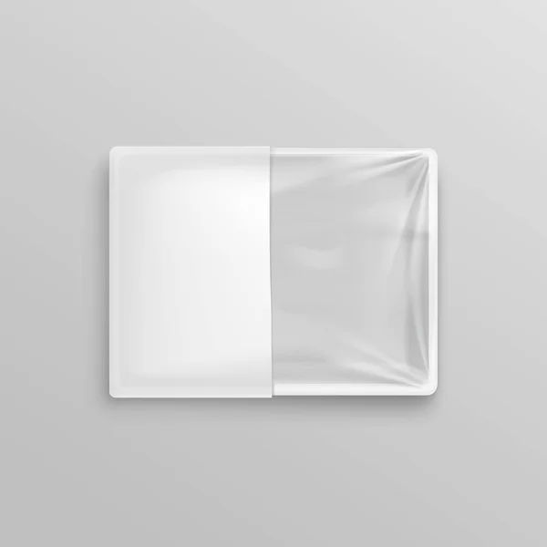 Contenedor de plástico desechable vacío transparente blanco para el diseño del paquete — Vector de stock