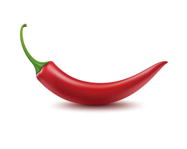 Vector Red Hot Chili Pepper Isolated on White Background