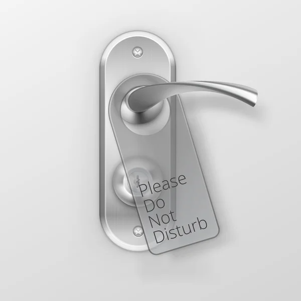 Vector Metal Door Handle Lock with Hanger Isolated on Background — Stock Vector