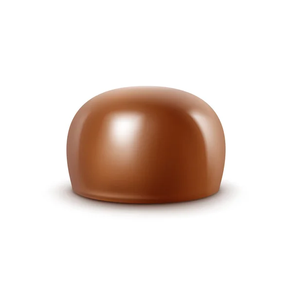 Caramella al cioccolato al latte realistica isolata su sfondo bianco — Vettoriale Stock