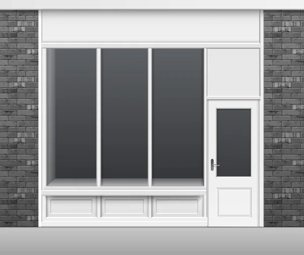 Ladenfront mit Schaufenster und Tür — Stockvektor
