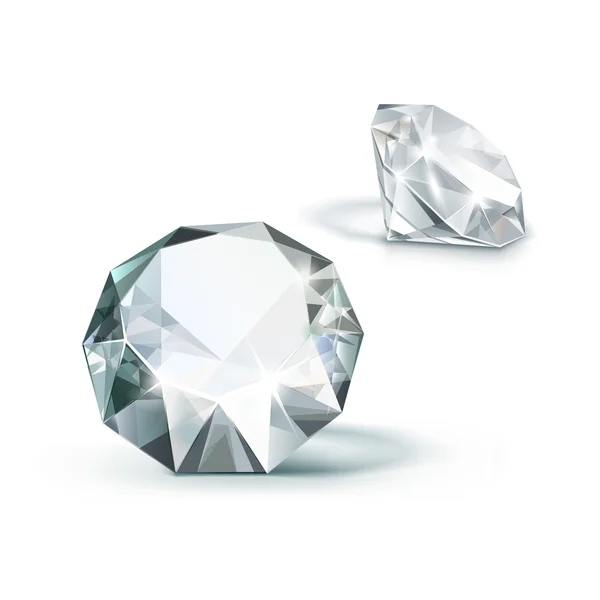 Διανυσματικά λευκό γυαλιστερό σαφή διαμάντια σε φόντο — Διανυσματικό Αρχείο
