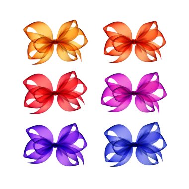 Kırmızı turuncu sarı mavi pembe mor yay seti