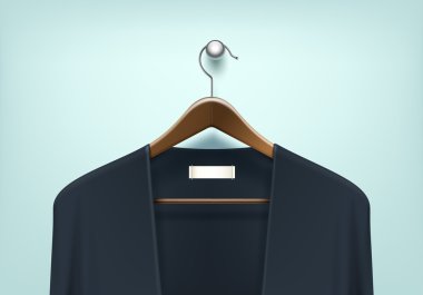 Vektör hırka Jumper ile ahşap askı elbise