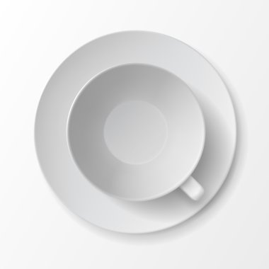 Beyaz arka plan üzerinde vektör Kupası Kupa Üstten Görünüm