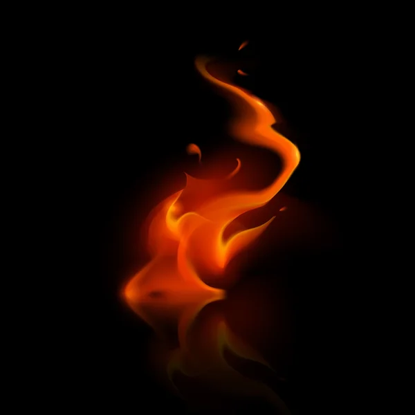 Vector Red Fire Flame Bonfire  Isolated on Background — Stock Vector