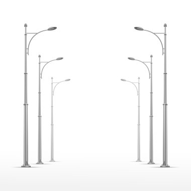 Beyaz arka plan üzerinde izole vektör sokak lambası