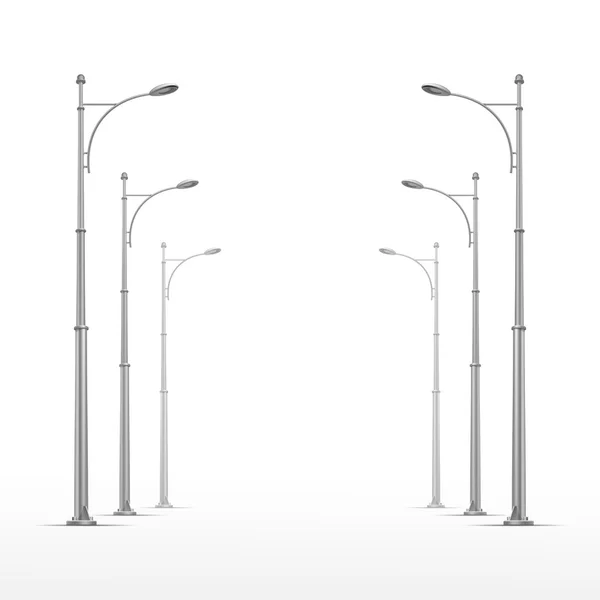 矢量路灯孤立的白色背景上 — 图库矢量图片