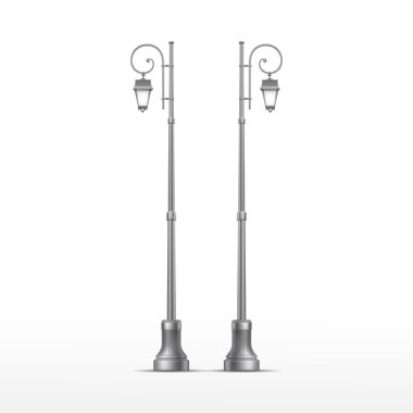 Beyaz arka plan üzerinde izole vektör sokak lambası