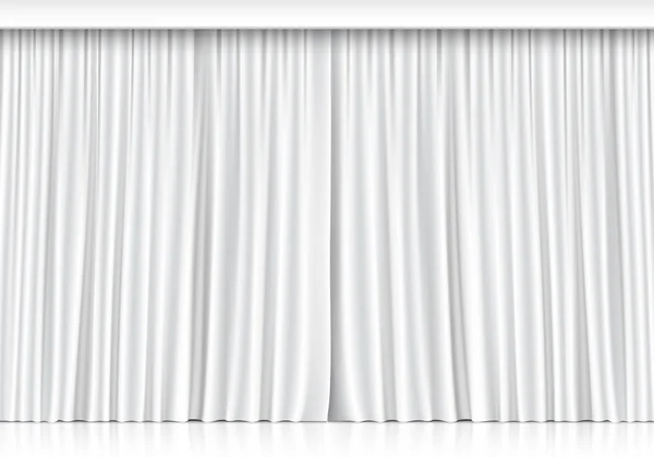 Vector White Curtains Isolated on White Background — Stock Vector