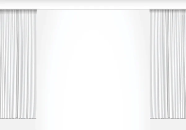 Vector cortinas blancas aisladas sobre fondo blanco — Vector de stock