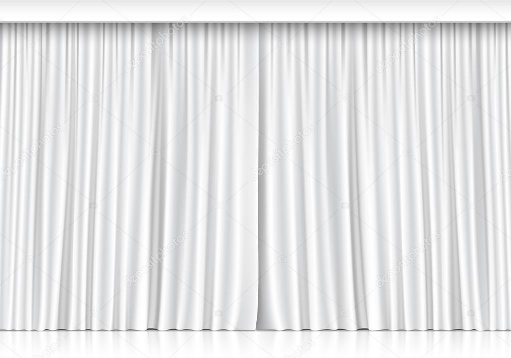 Vector White Curtains Isolated on White Background